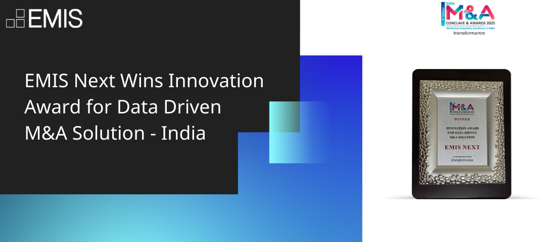 EMIS Next Wins Innovation Award for Data Driven M&A Solution - India